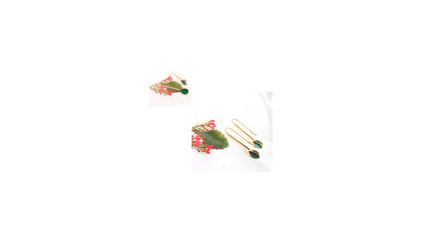 Emerald Green Drop Earrings