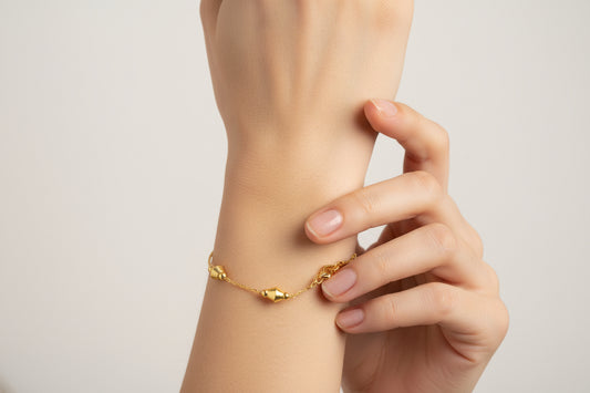 Gold-Plated Bead Cone Bracelet