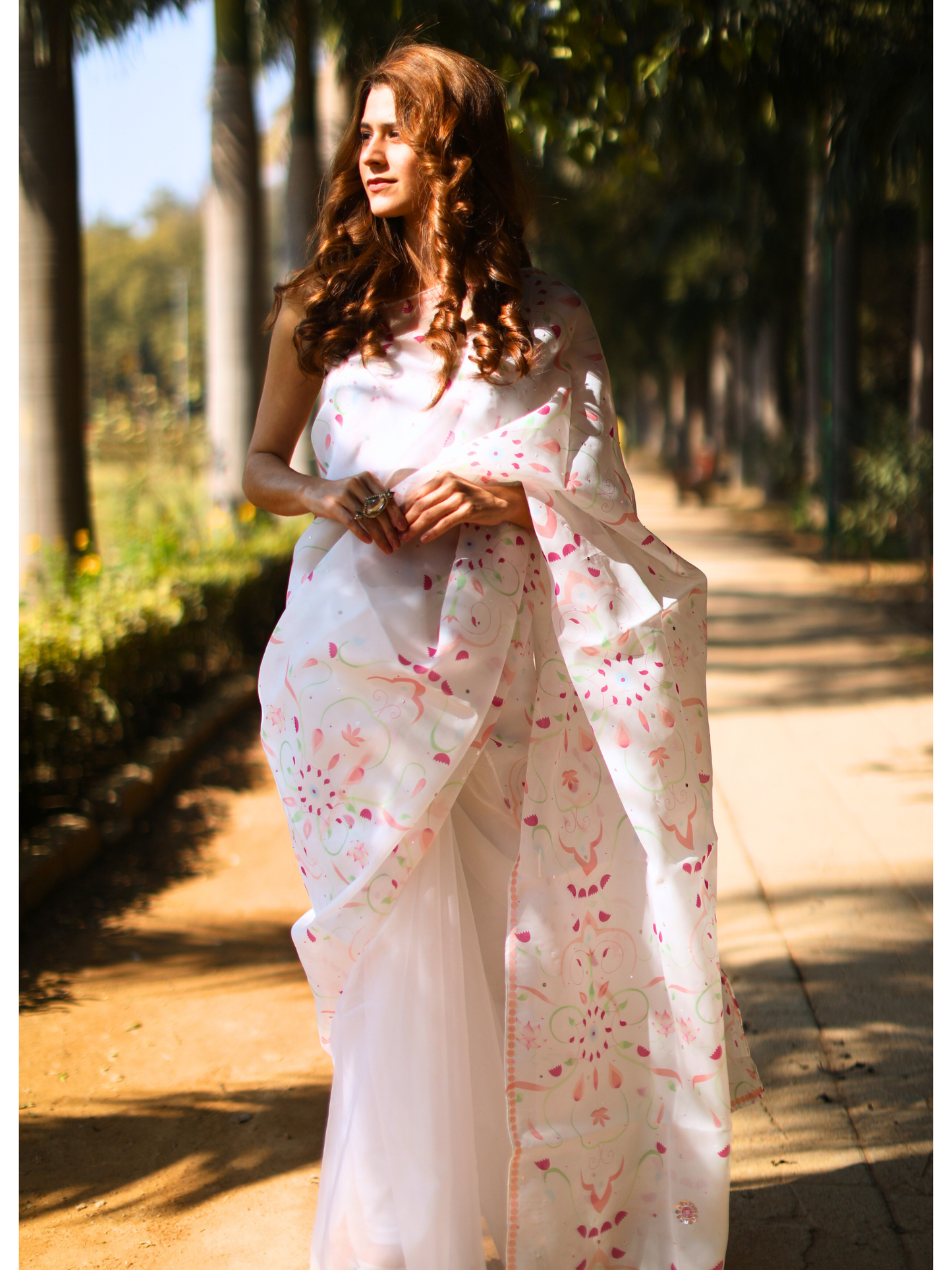 Pink Kamal Sitara Saree