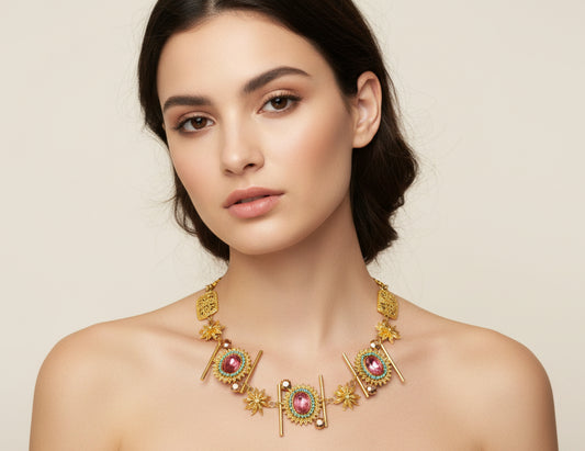 Into The Wild Gold-plated Multi-Colored Neckpiece