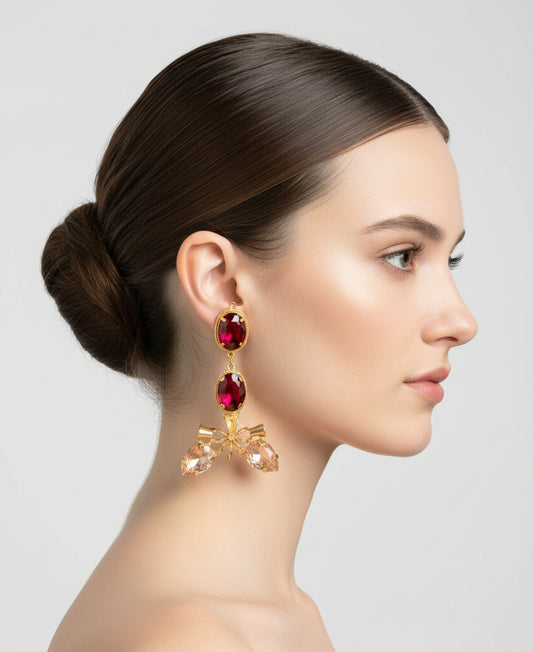Rose Blush Pink Star Anise Earrings
