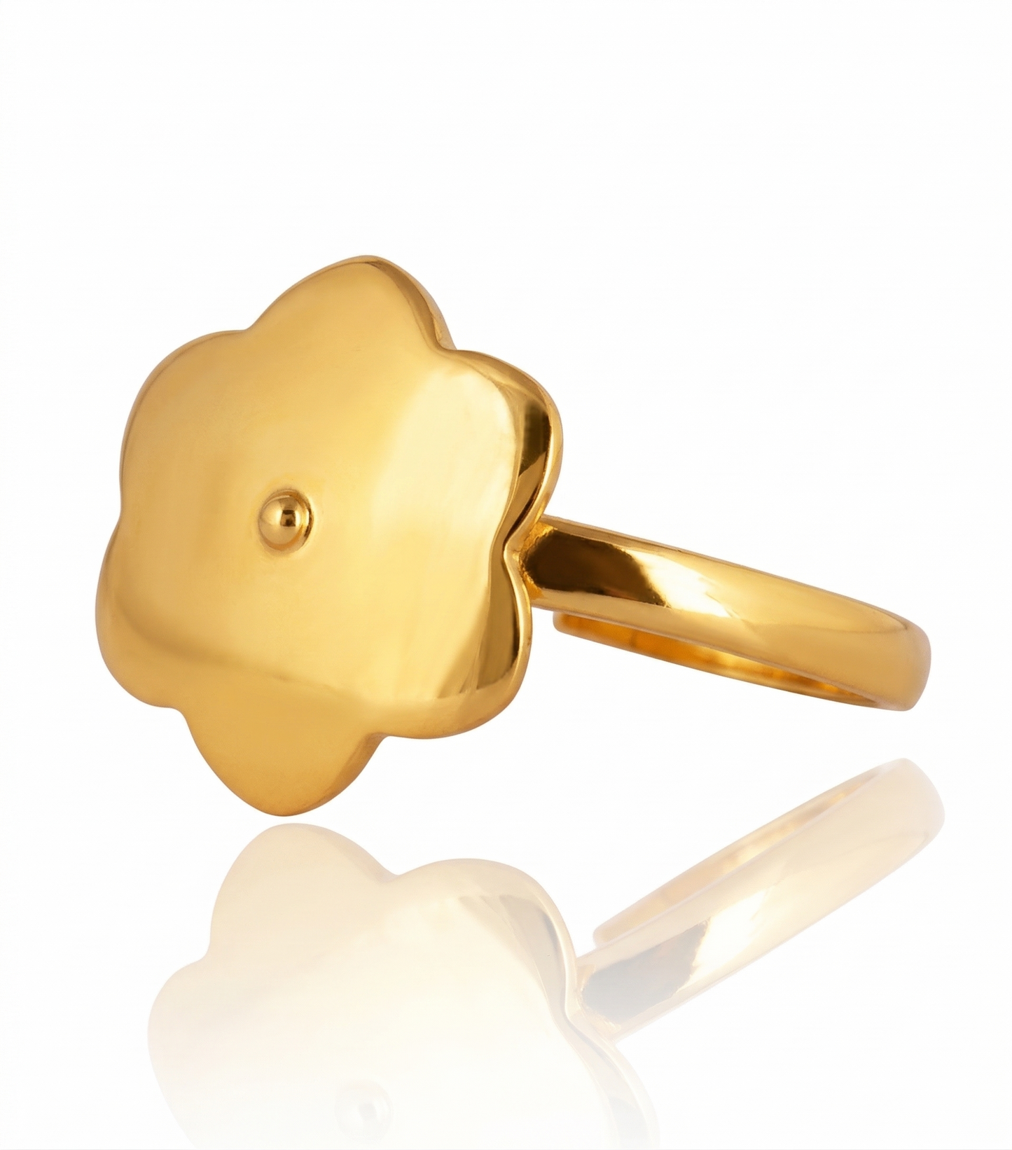 Gold-plated Flower Zarin Top Ring
