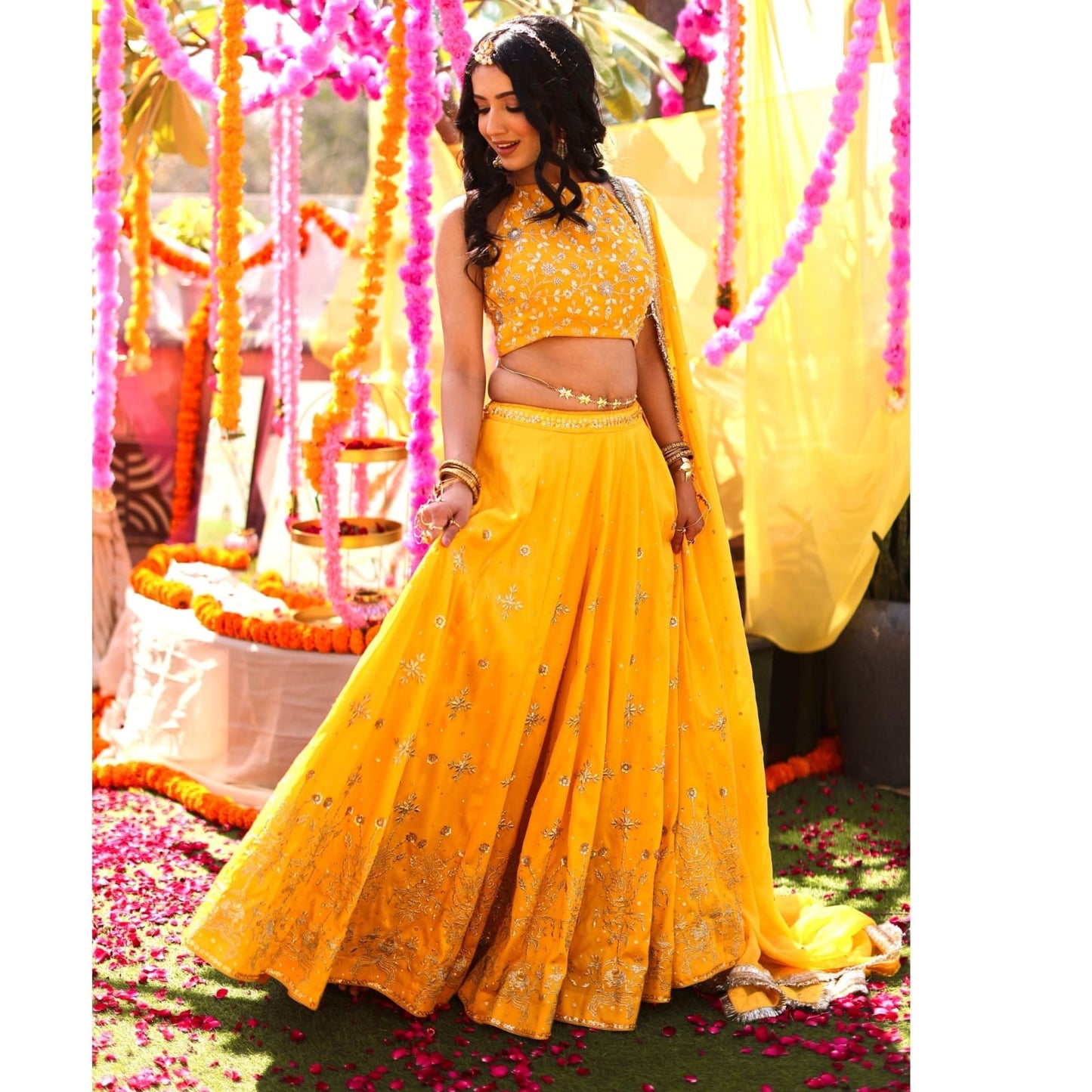 Sunehri Yaadein Yellow Lehenga