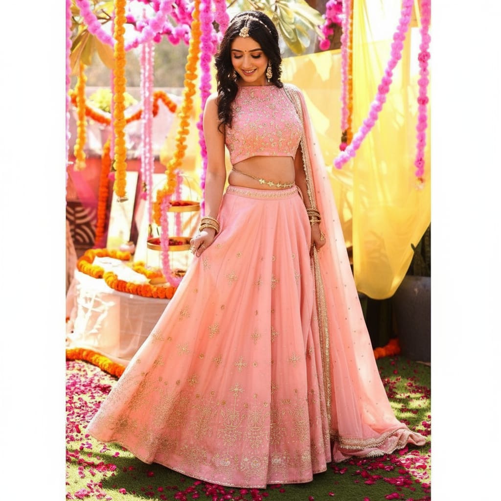 Sunehri Yaadein Yellow Lehenga