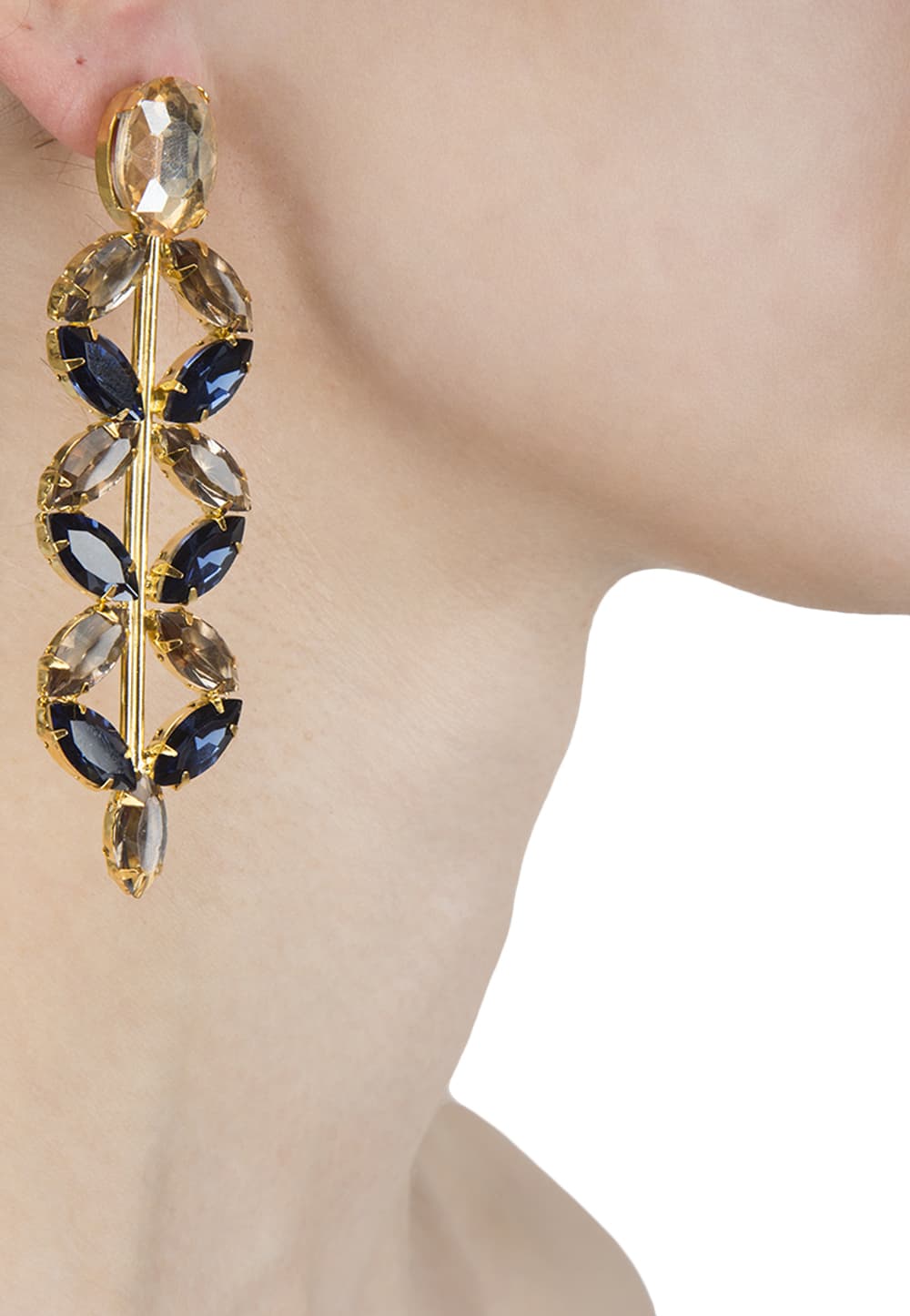 Raballi Blue Geomtric Earring