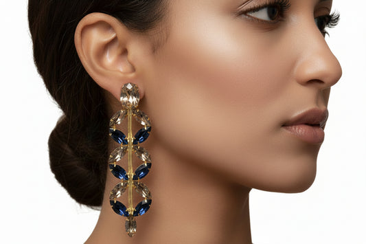 Raballi Blue Geomtric Earring