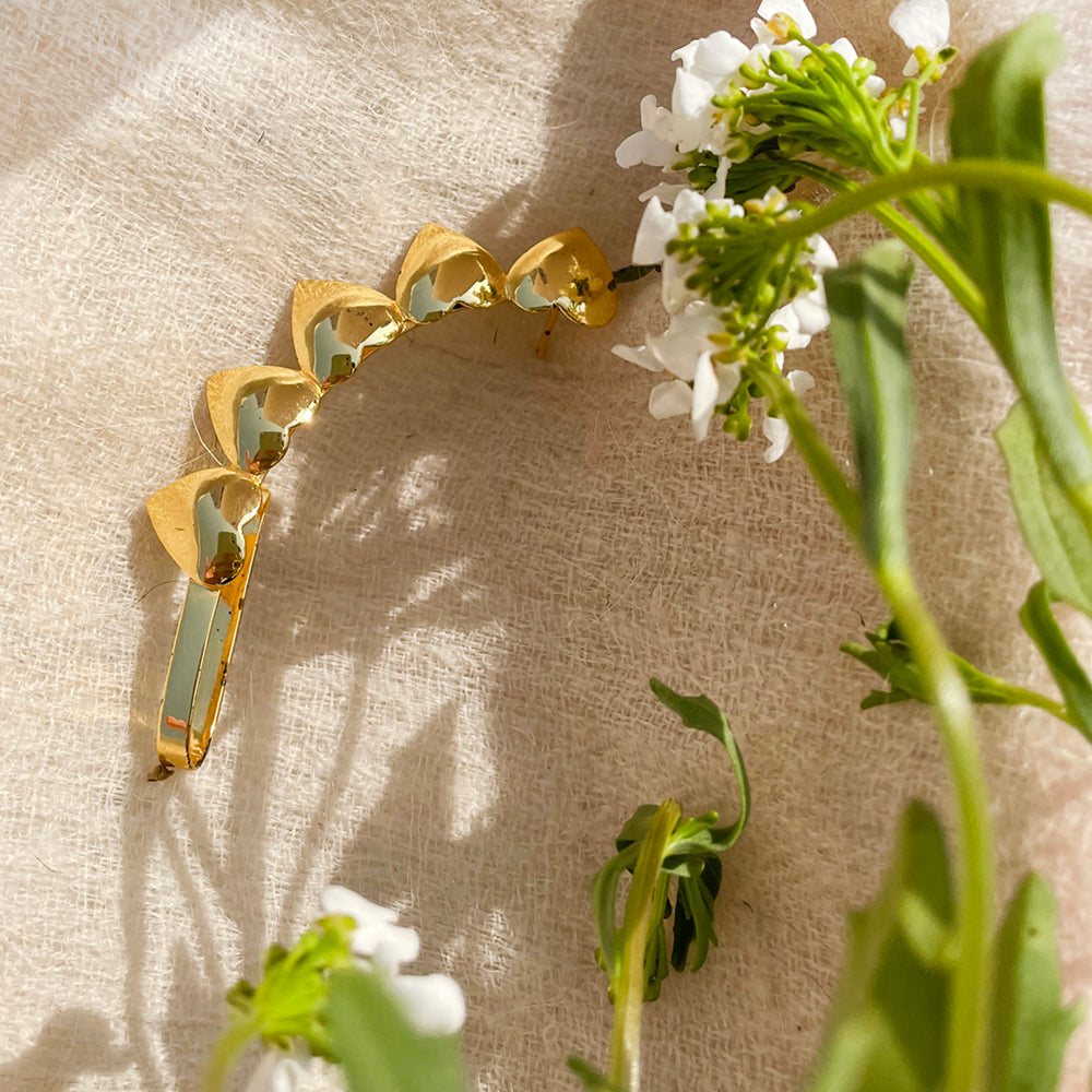 Gold Blossoming Heart Earcuff