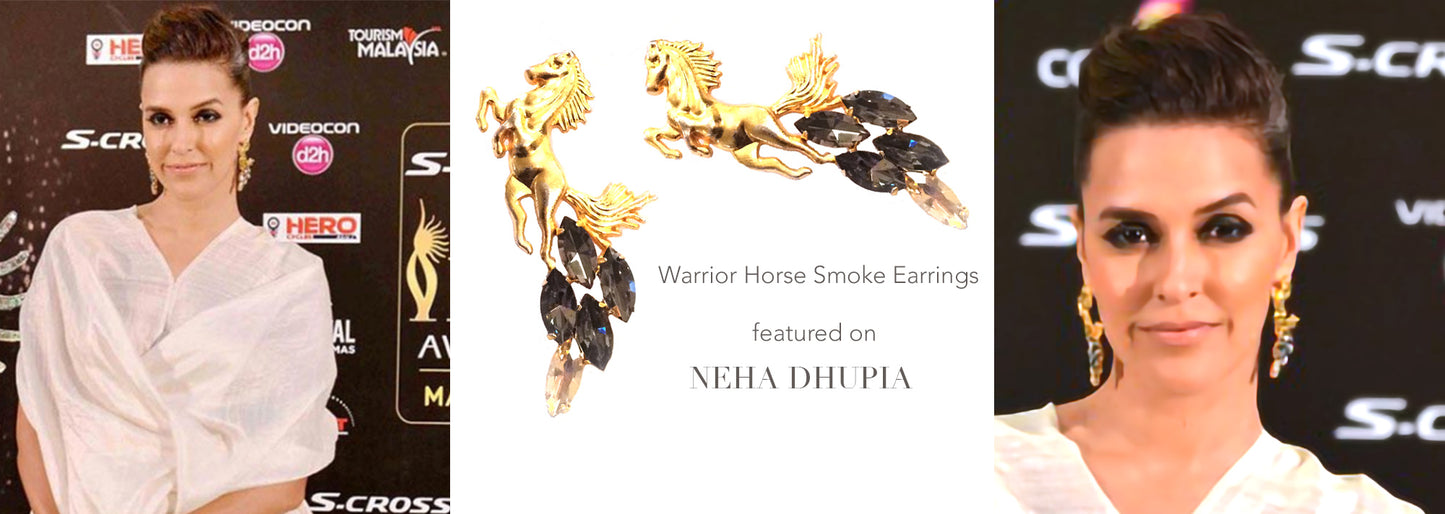 Black Warrior Horse Earrings