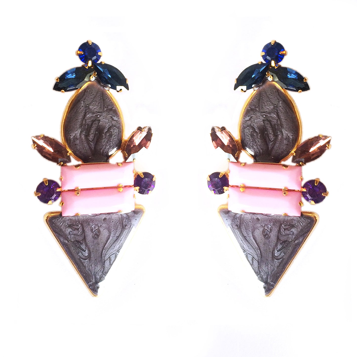 Geometrical Glaze Earrings