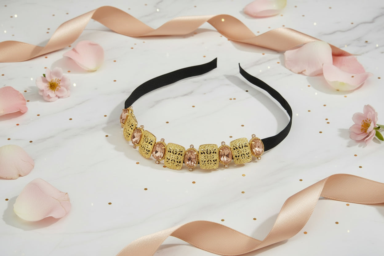 Victoria Filigree Blush Pink Headdress