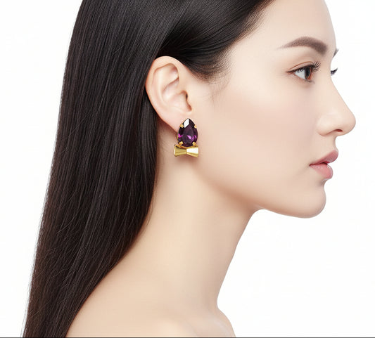 Violet Horn Earrings