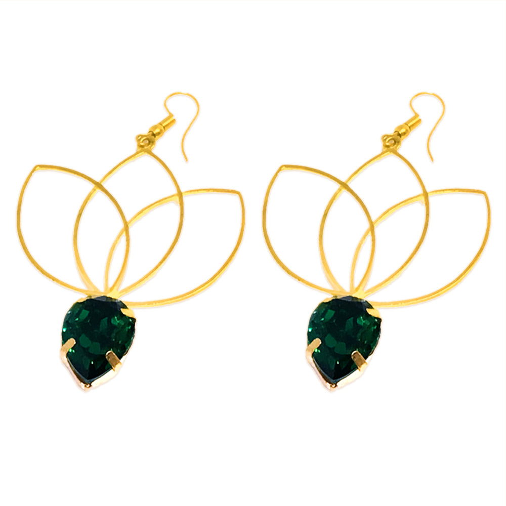 Redolance Green Lotus Earring