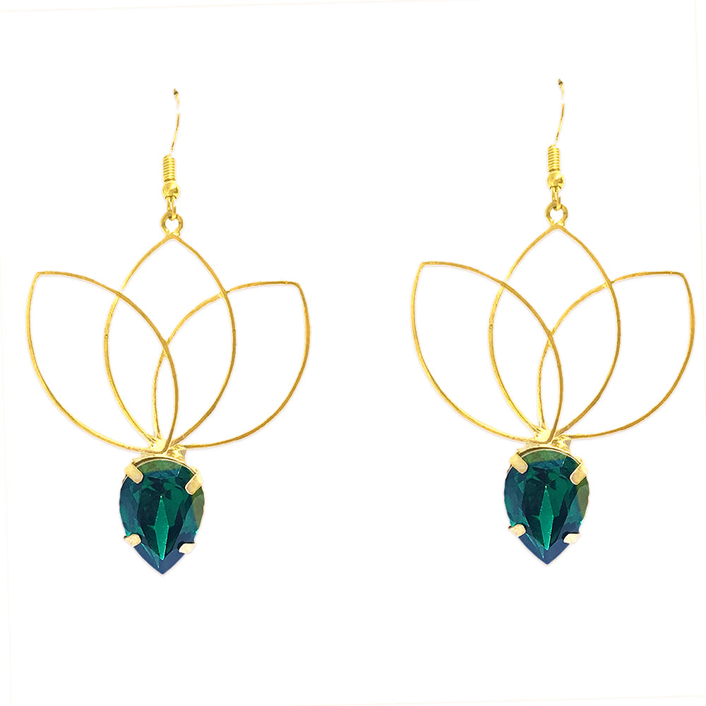 Redolance Green Lotus Earring