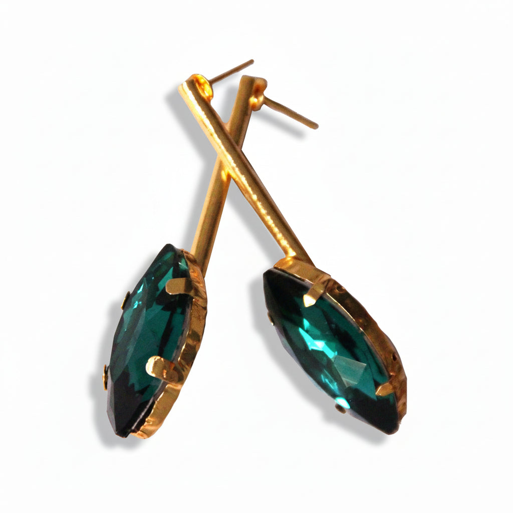 Green Gold Plated Tribe Earrings