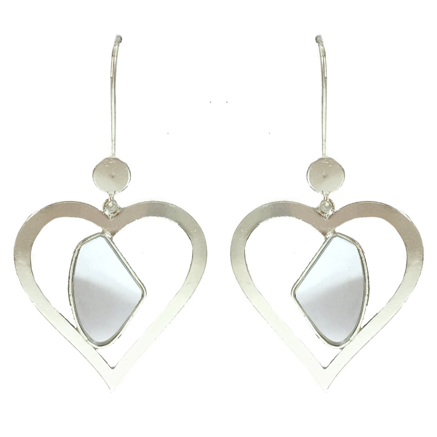 Pieces of My Heart Galactic Cut Flat Stone Ear Danglers