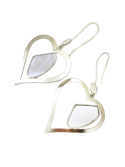 Pieces of My Heart Galactic Cut Flat Stone Ear Danglers