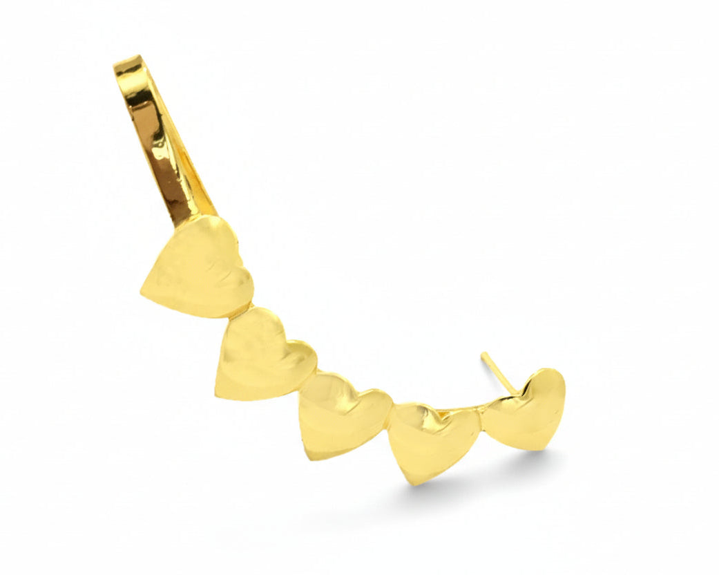 Gold Blossoming Heart Earcuff