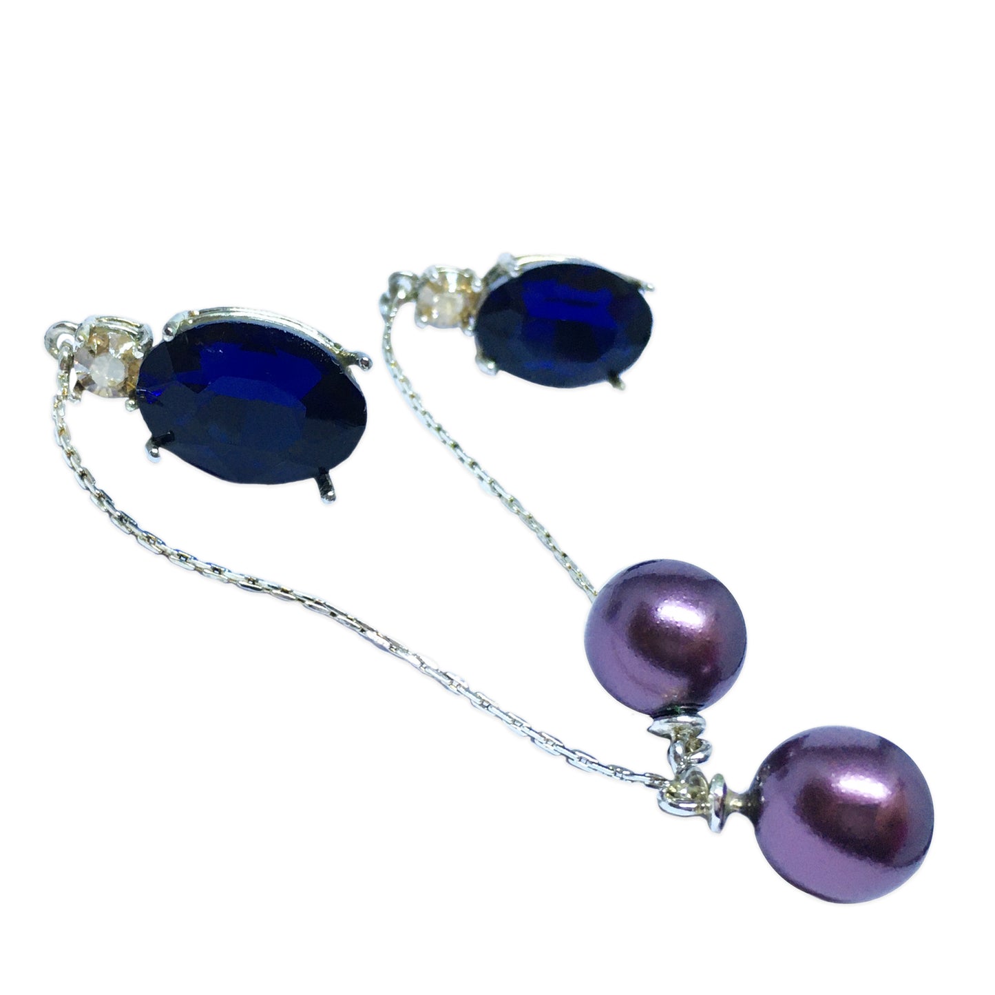 Silver Plated Montana Blue Pearl Earring