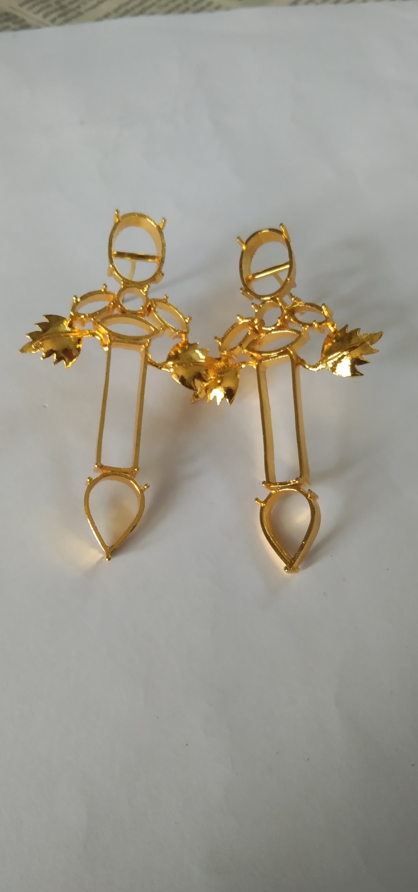 Oval Stick With Tilak Shape Earrings