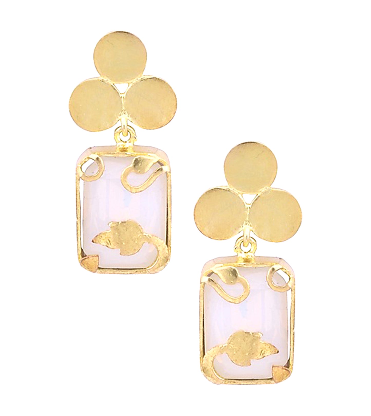 White Opal Vinifera Block Earrings