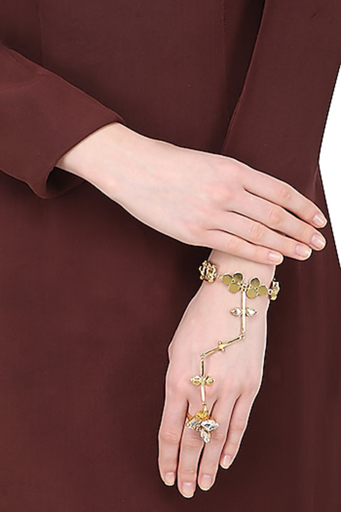 Gold White Trellis Handharness