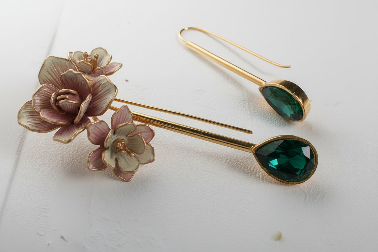Emerald Green Drop Earrings