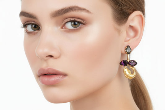 Fish Voilet Drop Earrings