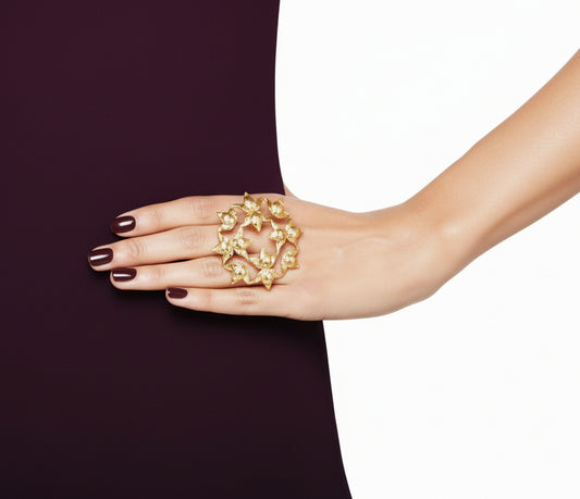 Gold-plated Lotus Radial Fleur Ring