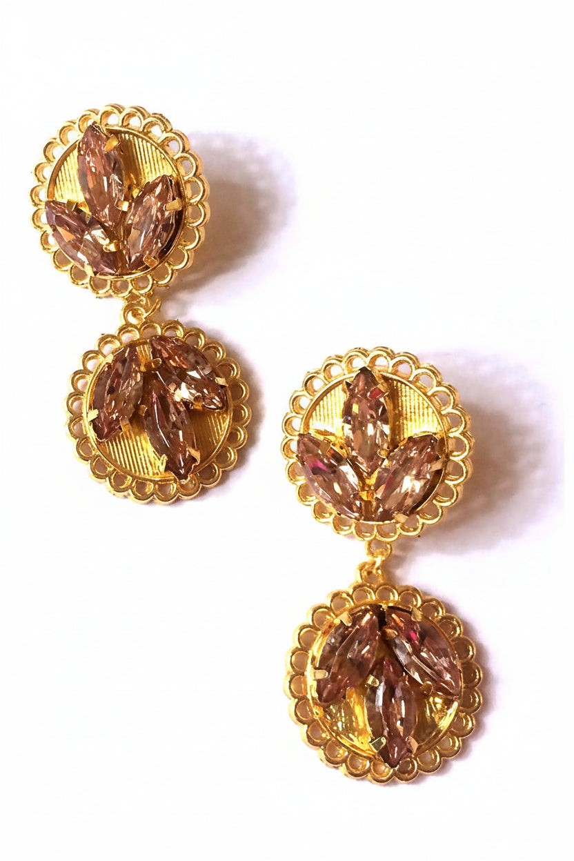 Rosabel Redolence Pink Marquis Earrings