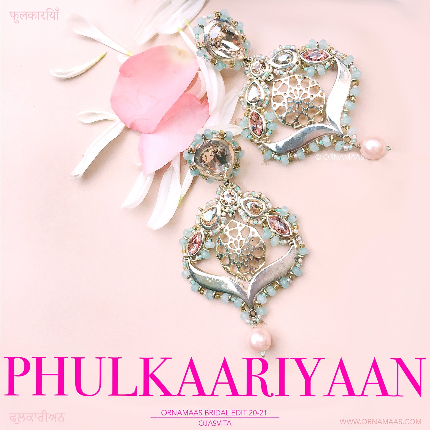 JADE OPAL ARABESQUE CHANDELIER PHULKARIYAAN EARRINGS