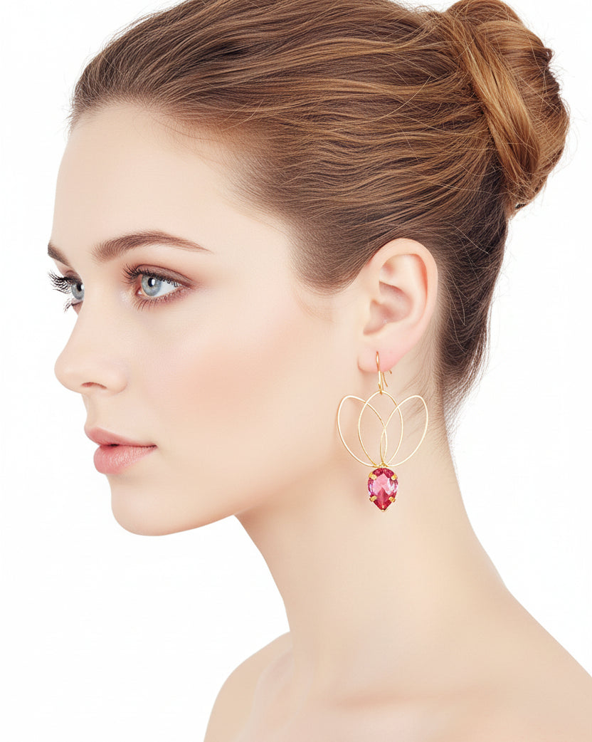 Black Nritya Lotus Earrings