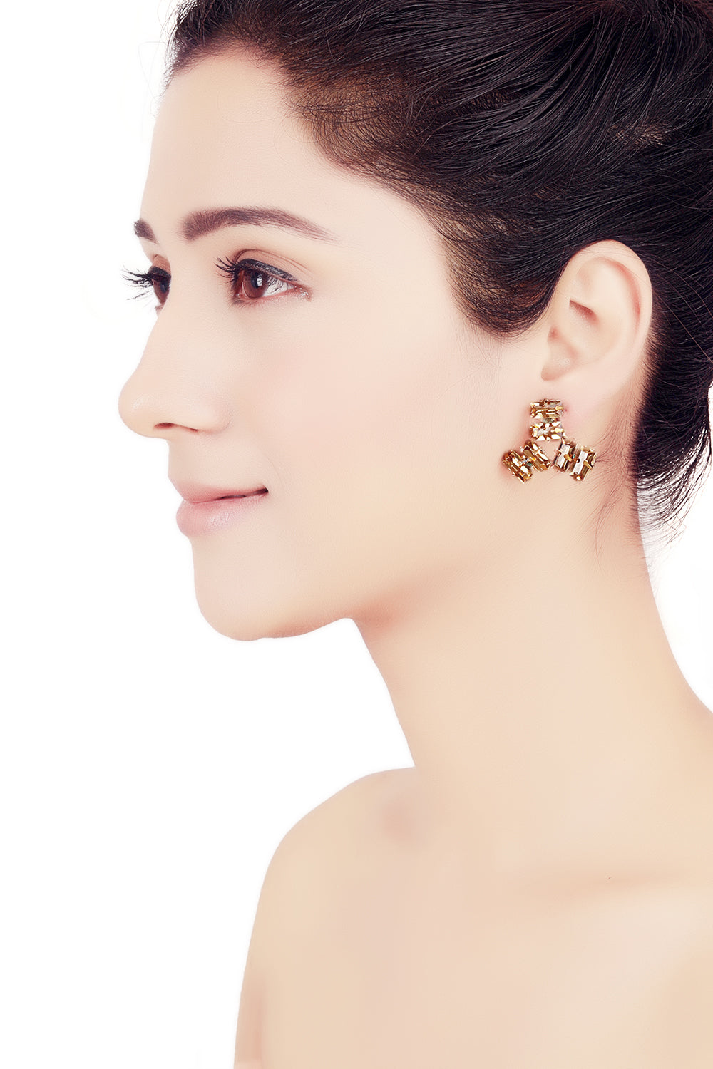 Rectangle Brick Topaz Earstuds