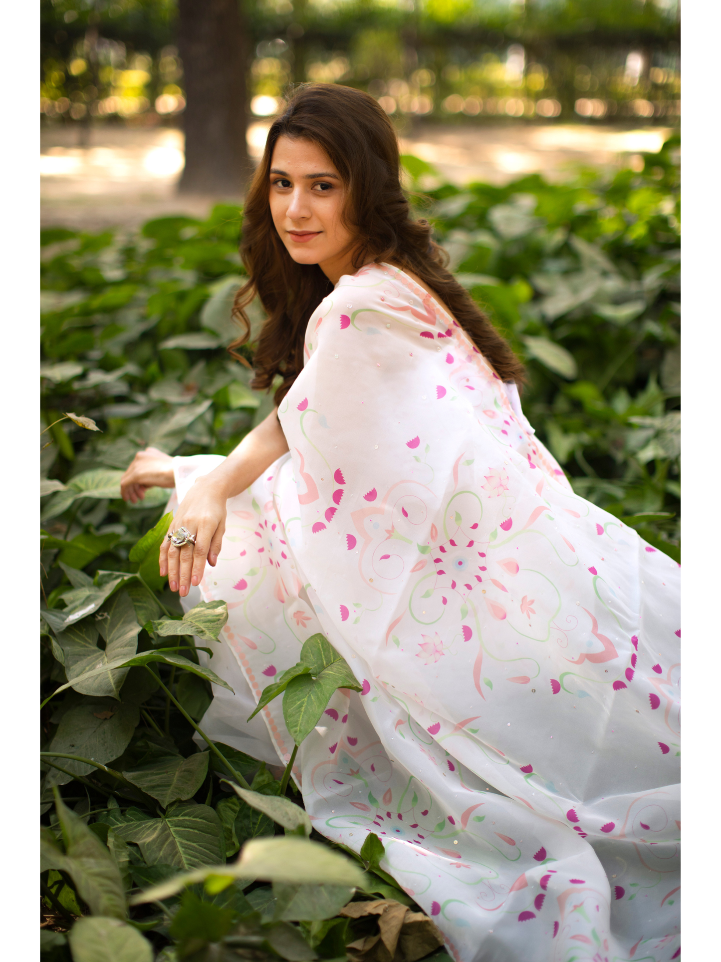 Pink Kamal Sitara Saree