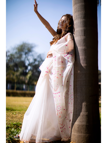 Pink Kamal Sitara Saree