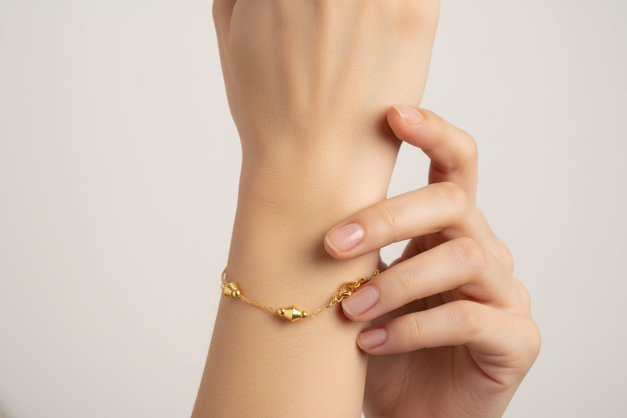 Gold-Plated Bead Cone Bracelet