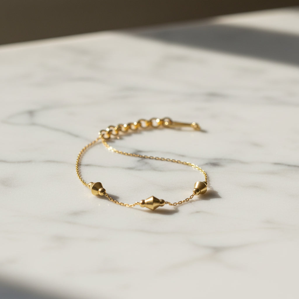 Gold-Plated Bead Cone Bracelet