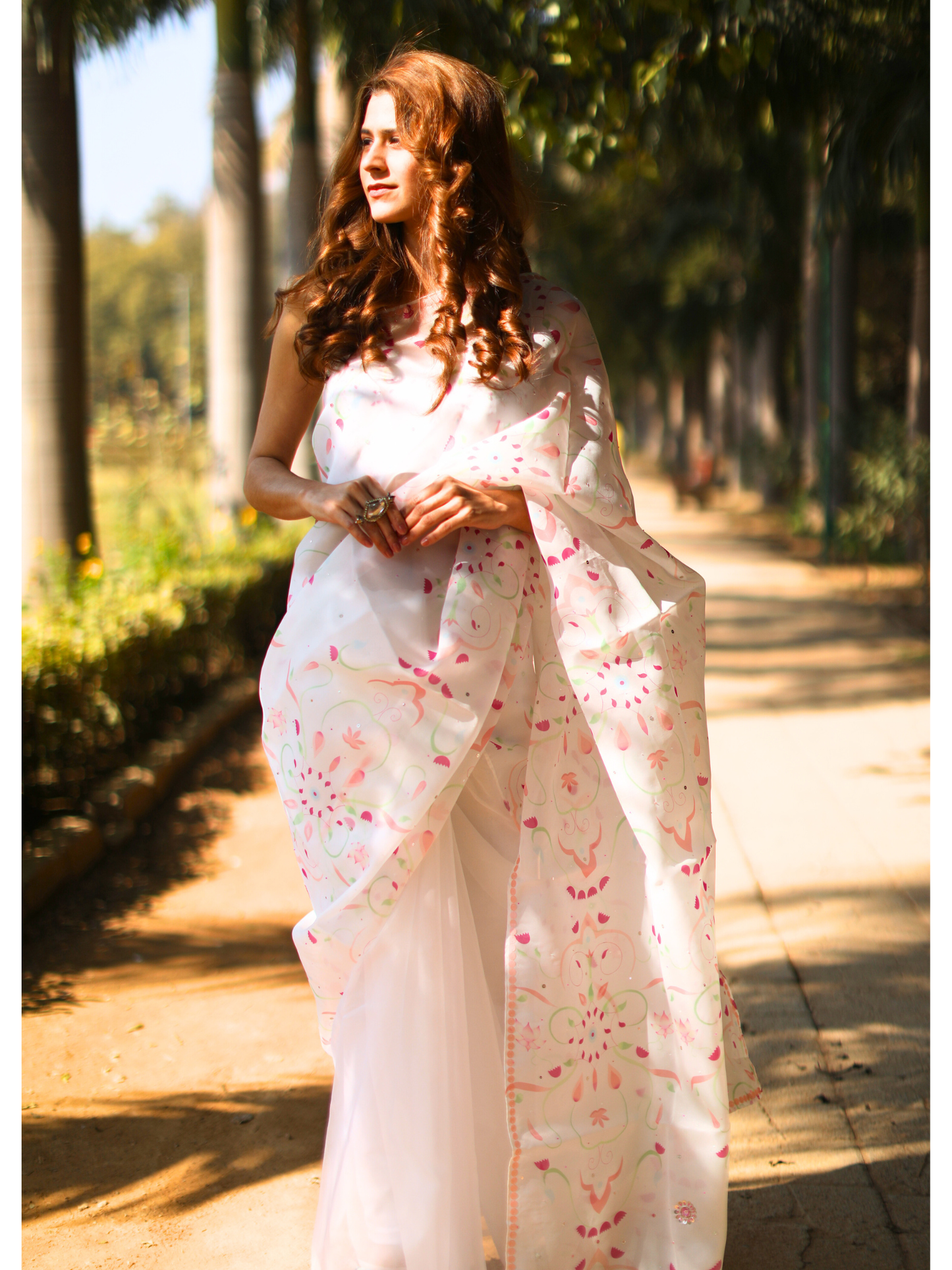 Pink Kamal Sitara Saree