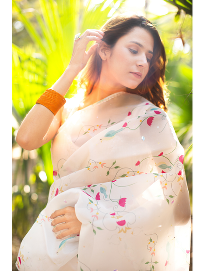 Organza Pigeon Saree