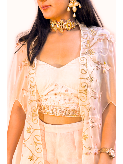 Lotus Petal Peach Cape blouse