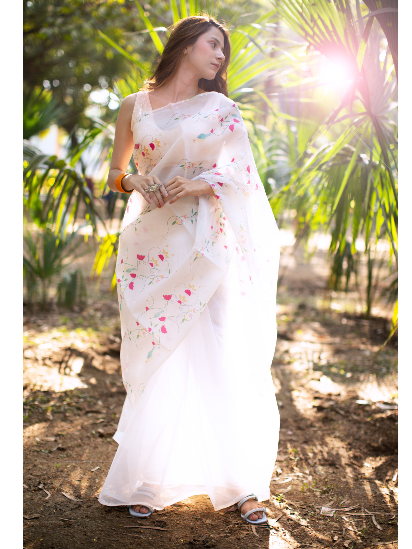 Organza Pigeon Saree