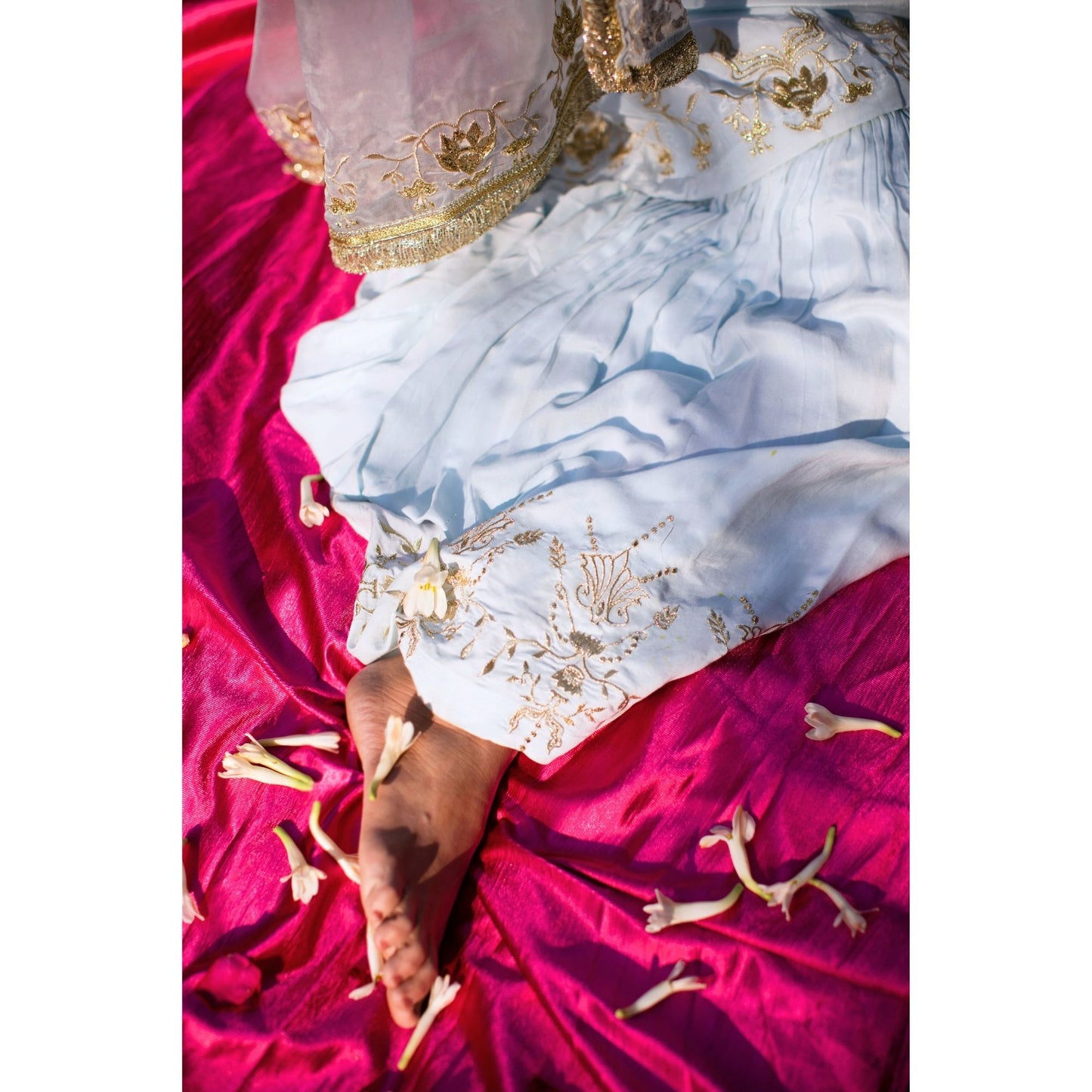 Rang Mahal Blue Sharara Set