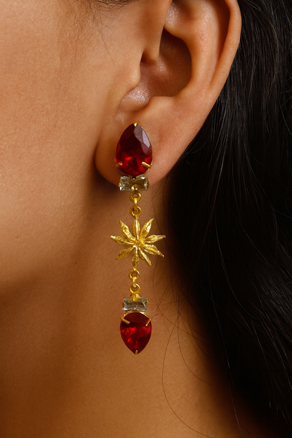 Liaila Red Star Anise Earring