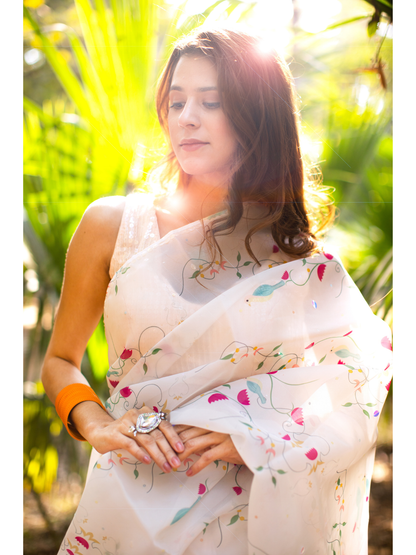 Organza Pigeon Saree
