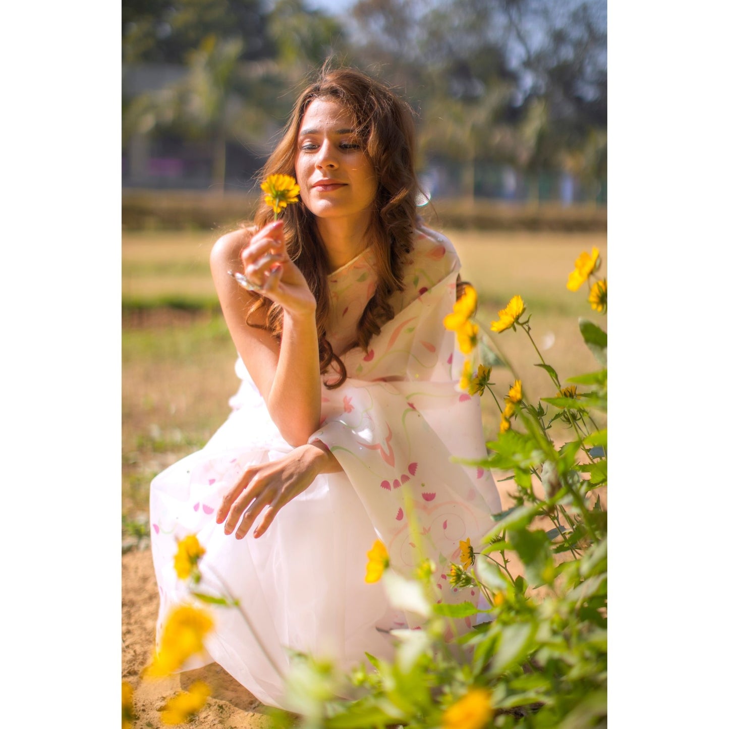 Pink Kamal Sitara Saree