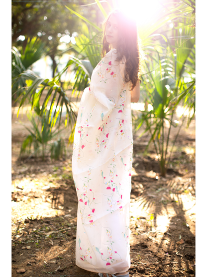 Organza Pigeon Saree