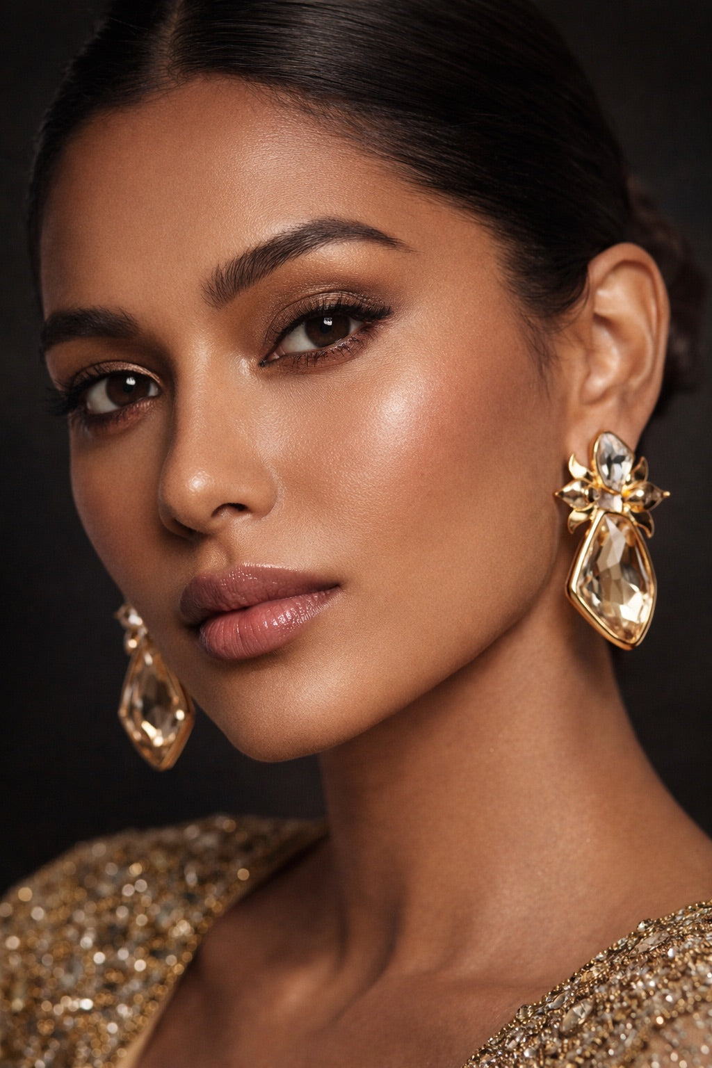 Lotus Galactic Cut Mehr-o- Noor Earrings