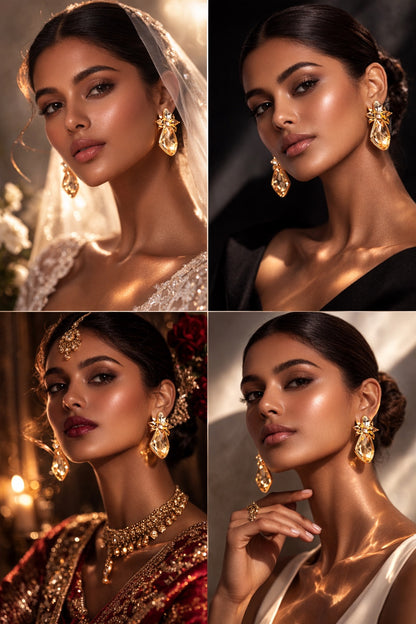 Lotus Galactic Cut Mehr-o- Noor Earrings