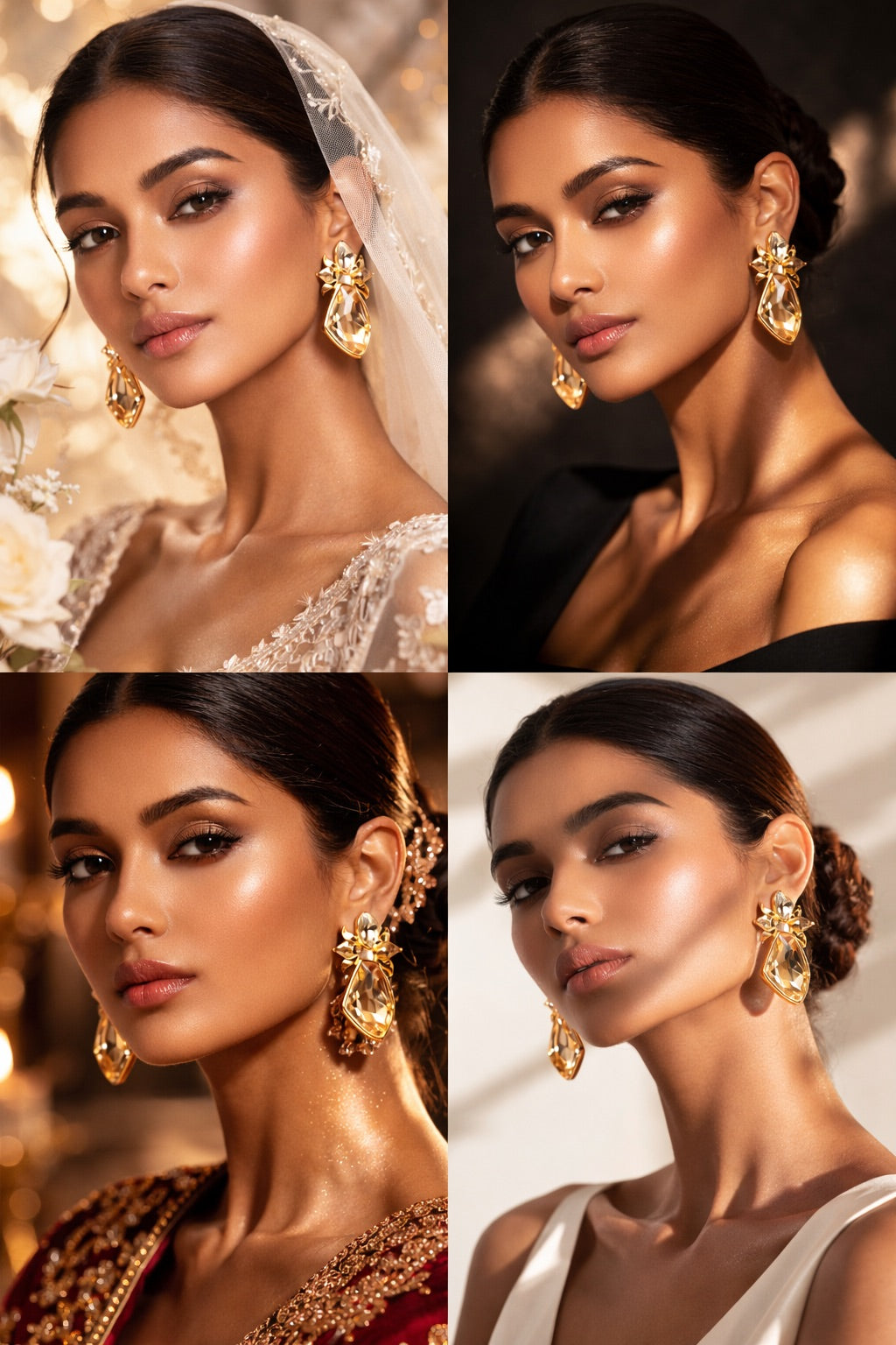 Lotus Galactic Cut Mehr-o- Noor Earrings