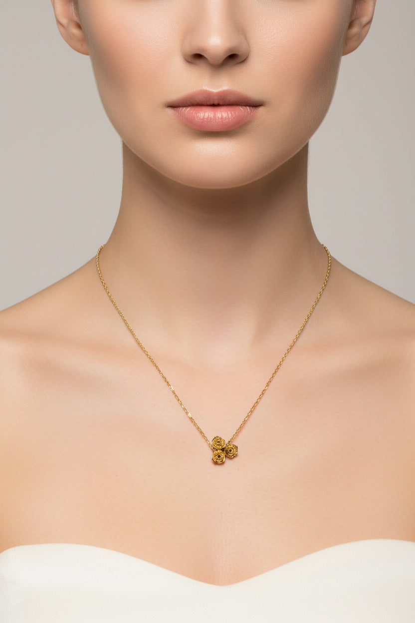 22K Gold Rose Pendant