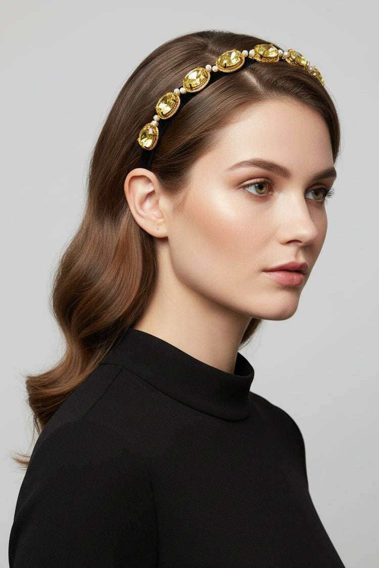 Gold Plated Jonquil pearl Hairband
